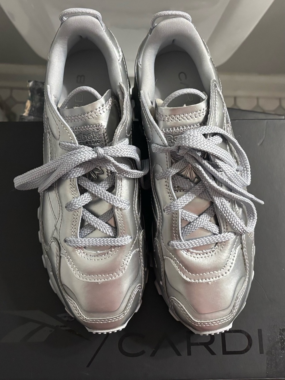 Reebok Cardi B Metallic Silver Women's Sneakers